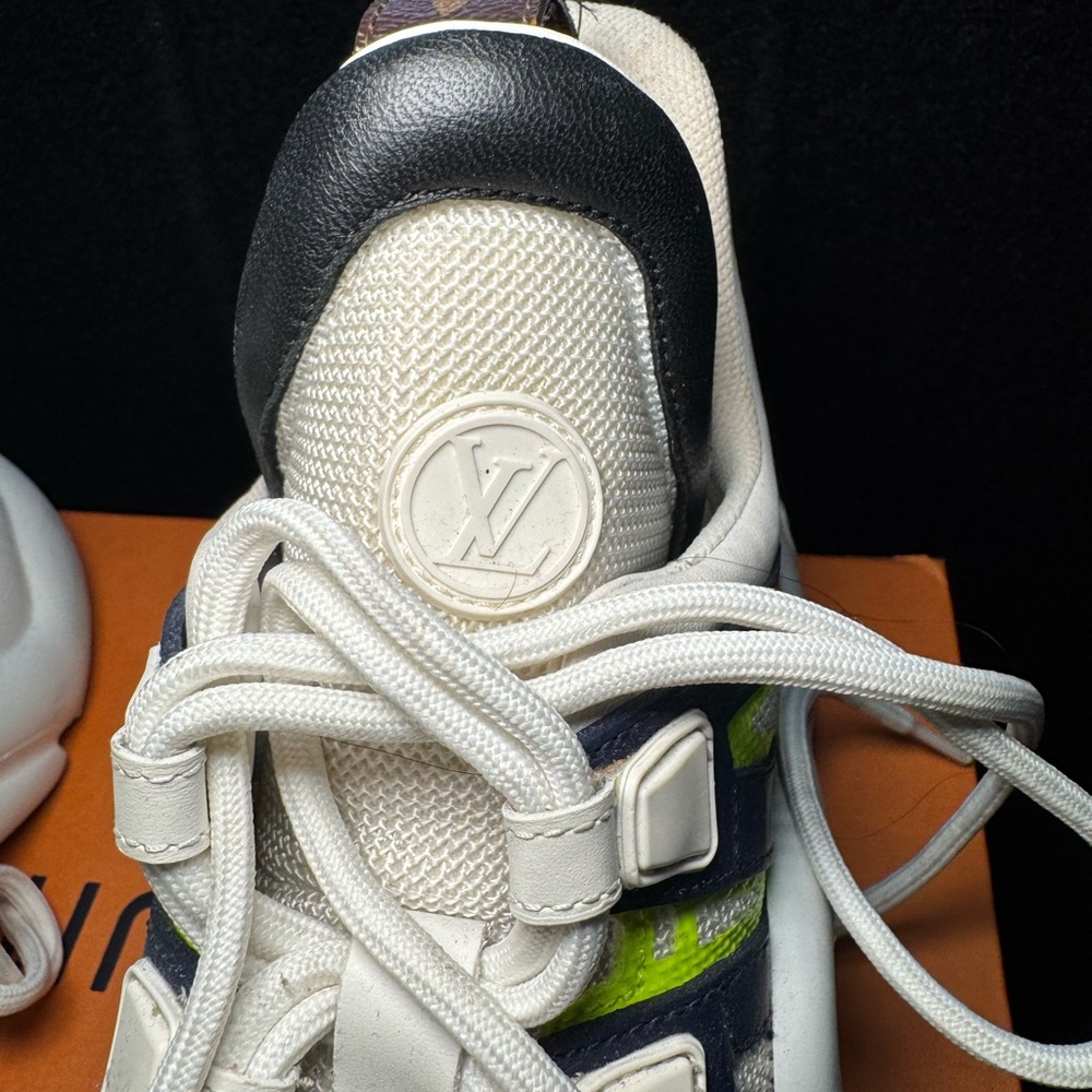 Louis Vuitton Neon Green and White Sneakers - Picture 3 of 9